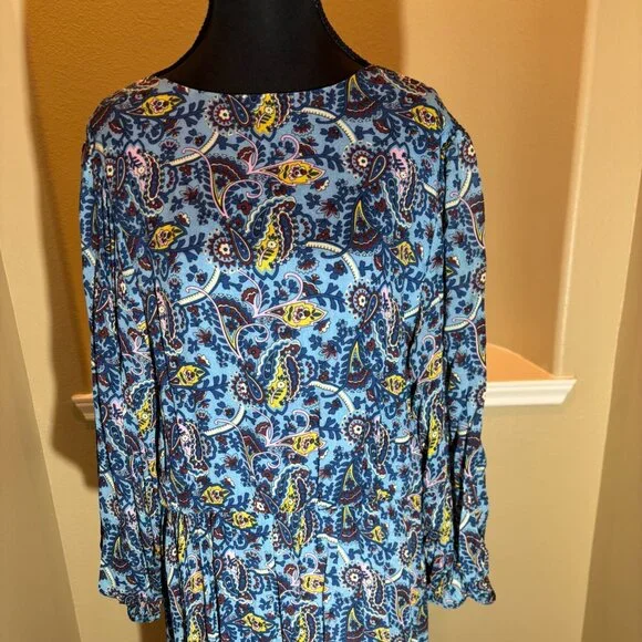 💙 NWT Boden Cottagecore Paisley Plunging Neckline Maxi Dress Size 14 - Picture 5 of 10
